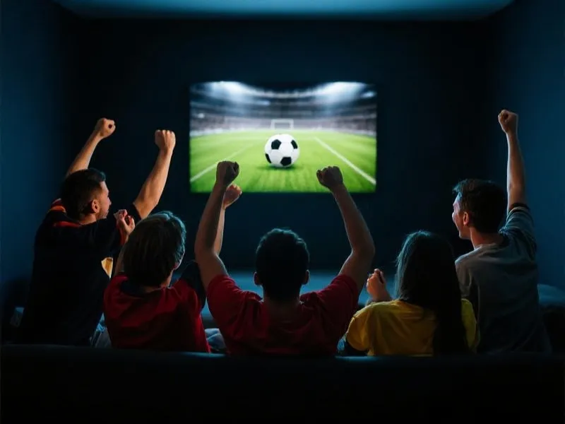 Fans watching World Cup